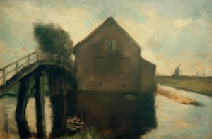 Dutch Landscape with Windmills by Lesser Ury